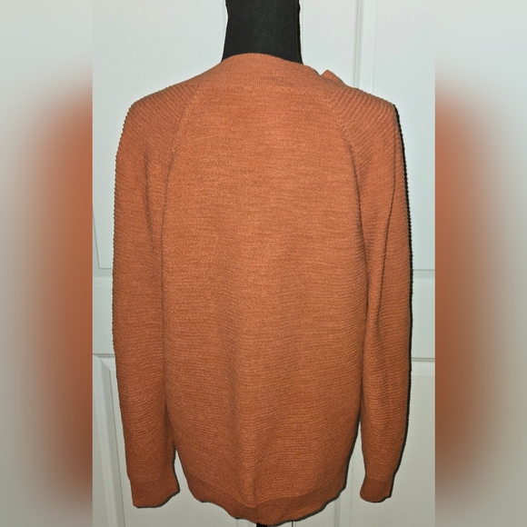 LOFT V-Neck Textured Sweater Amber Color Sz Sm - Picture 6 of 9